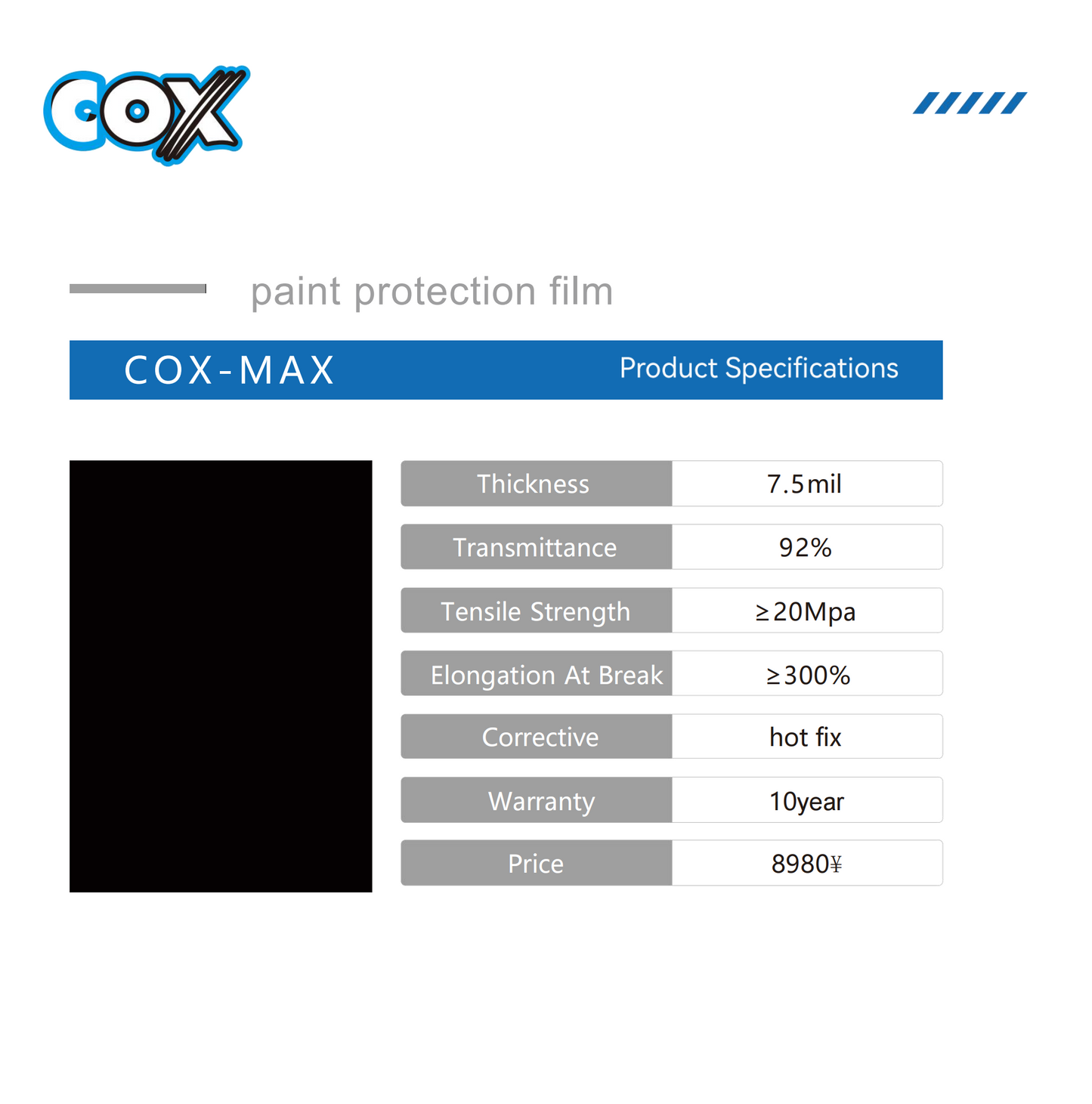 New Energy Paint Protection Film-COX-Matte