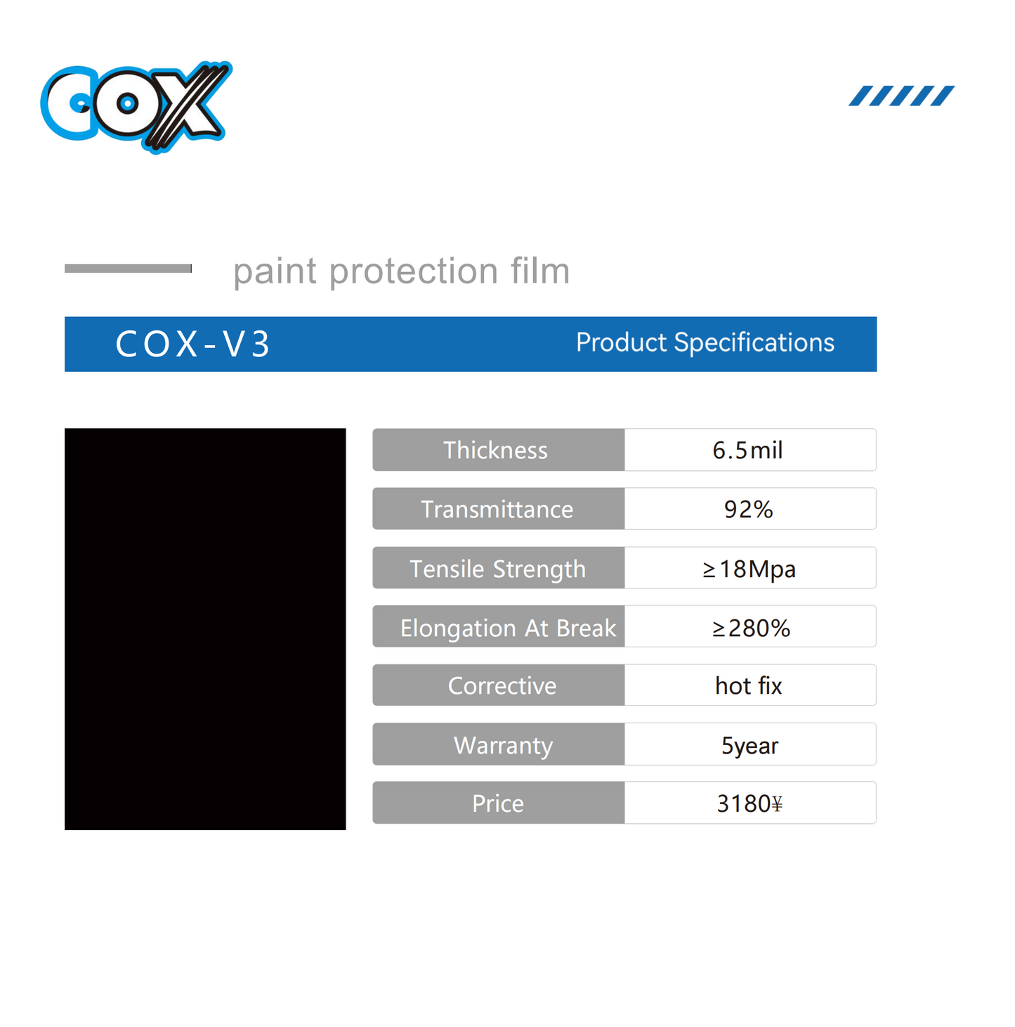 New Energy Paint Protection Film-COX-V3